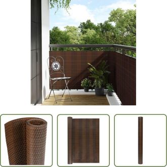 vidaXL Schermo da balcone - Paravento da Balcone Marrone e Nero 300x100 cm in Polyrattan