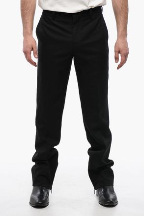 Off-white Pantaloni TECH DRILL Slim-Fit Con Zip Sul Fondo Off-White