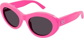 Balenciaga Roze/Grijs Zonnebril Bb 0294Sk - Dames - Zonnebrillen - Roze - 55 MM - Accessoires