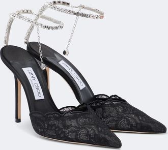 Jimmy Choo London Saeda embellished lace pumps