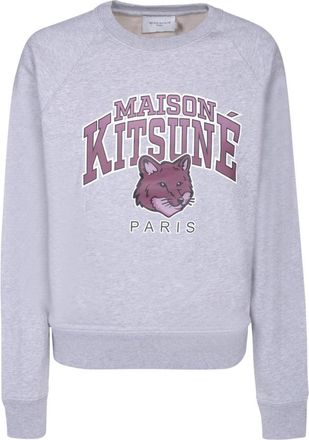 Maison Kitsun&eacute; Grafische Print Sweatshirt Grijs Aw 23 - Dames - Sweatshirts - Grijs - M - Katoen - Hoodies & sweatvesten