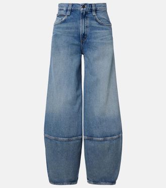 A Gold E Lantern barrel-leg jeans