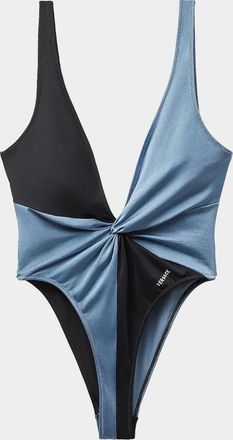 Versace Colorblocked Twist One-Piece Swimsuit