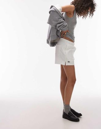 Lacoste double-faced pique shorts in white