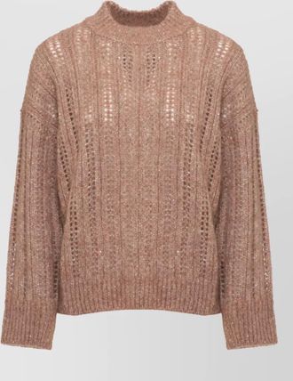 PESERICO alpaca-blend perforated sequin crewneck sweater