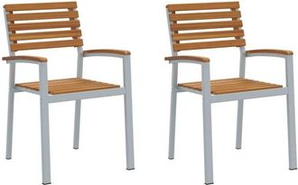 vidaXL Vidaxl - Silla De Jard&iacute;n 2 Pcs Marr&oacute;n 56 X 57 X 87cm