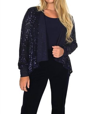 Frank Lyman Design Sequin Jacket In Navy