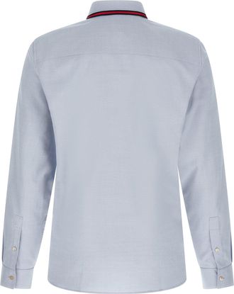 Gucci Web-Trim Collar Oxford Shirt - light blue