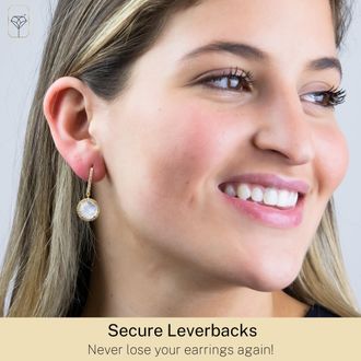 MAX + STONE 18k Gold Over Sterling Silver 6.5 Ct. Round Gemstone Dangle Earrings