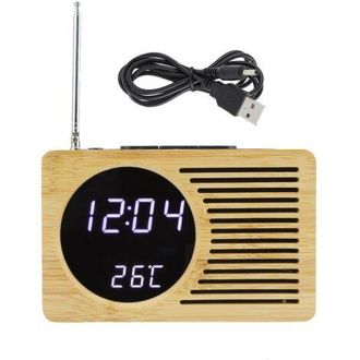 OEM Reloj Despertador Digital Led Usb Vers&aacute;til Con Visualizaci&oacute;n De Hora Y Temperatura, Term&oacute;metro, Radio Fm Y Funci&oacute;n De Radio Fm