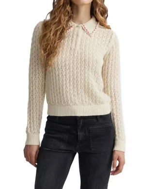 Manoush Perles Polo Shirt In Beige