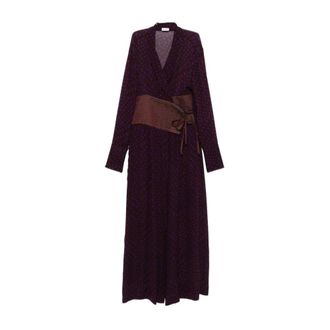 Dries Van Noten Dames, Jurken, Paars, Maat: L Viscose