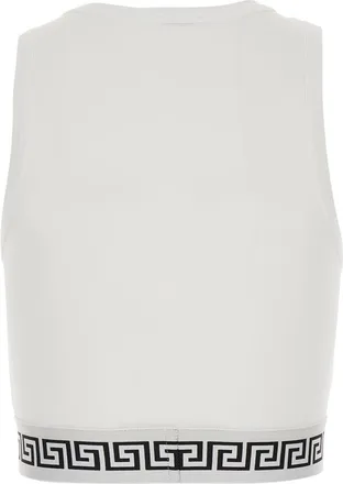 Versace Womens Jersey Top White Cotton Tops