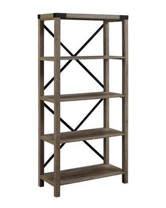 Walker Edison 64In Industrial Modern Storage Bookcase