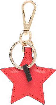 Smythson star-pendant leather keyrings - women - Calf Leather - One Size - Red
