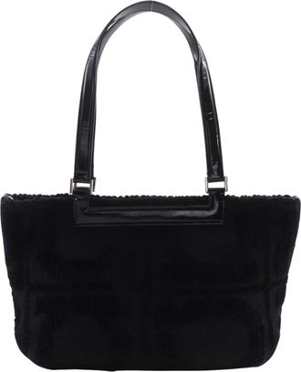 Ferragamo Gancini Black Wool Tote Bag (Pre-Owned)