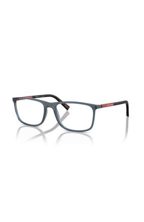 Prada 57mm Rectangle optical glasses in Blue at Nordstrom