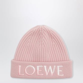 Loewe Pink wool beanie with embroidered logo