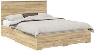 vidaXL Bed Frame with Drawer Sonoma Oak 150 x 200 cm Engineered Wood vidaXL