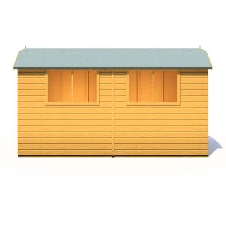 Shires Barn 12x6 DD Premium Sheds - L197.8 x W371.4 x H212.8 cm in Brown