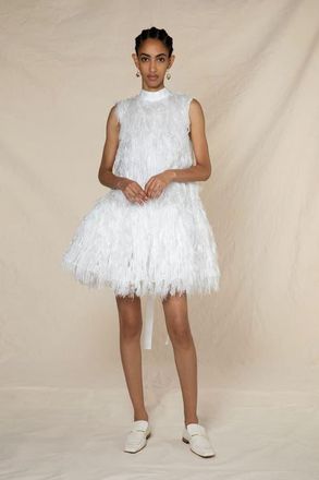 Roksanda Ilincic Odette Faux Feather Bridal Dress in Ivory at Nordstrom, Size 4