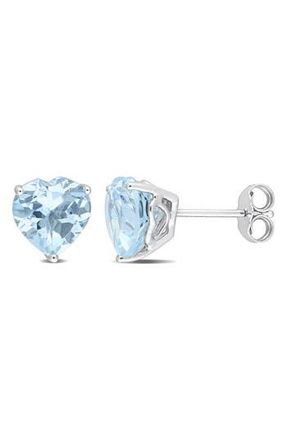Delmar Heart Cut Sky Blue Topaz Stud Earrings at Nordstrom Rack