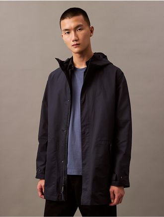Calvin Klein Mens Cotton Nylon Lightweight Coat - Navy - XS