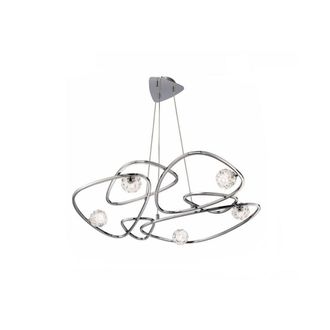 Netlighting Lux Ceiling Pendant 5 Light G9 Polished Chrome in Grey