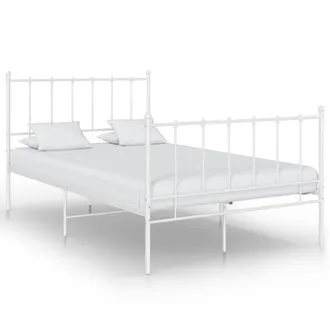 vidaXL Estructura De Cama Sin Colch&oacute;n Metal Blanco 120x200 Cm Vidaxl
