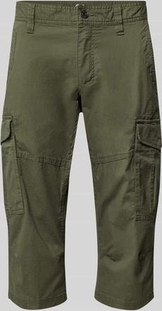 s.Oliver Black Label Relaxed Fit Cargoshorts aus Baumwoll-Mix in Gruen, Gr&ouml;&szlig;e 31