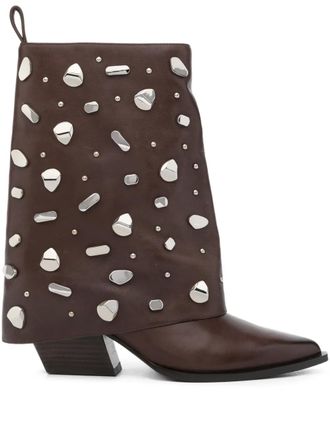 Marc Ellis 65mm studded ankle boots - Brown