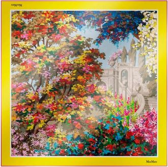 Max Mara Zijden sjaal met bloemenprint - Dames - Zijden sjaals - Geel - ONE Size - Accessoires