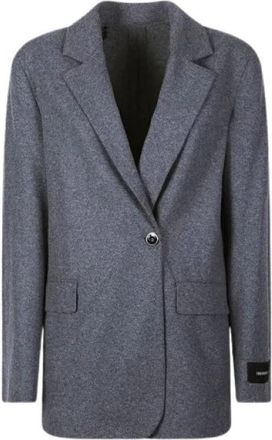 Pinko Blazer - Dames - Blazers - Grijs - S - Leer - Jassen