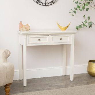 Melody Maison Ivory 2 Drawer Console / Dressing Table - Daventry Ivory Range in Off-White