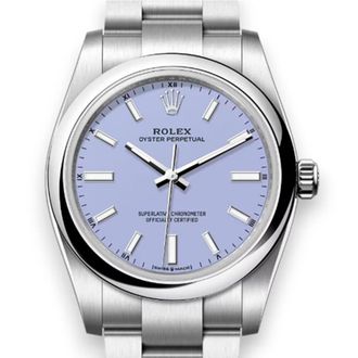 Rolex Oyster Perpetual Automatic Chronometer Purple Dial Ladies Watch M124200-0008