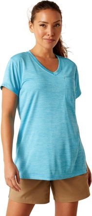 Ariat Womens Rebar Evolution Logo T-Shirt in Norse Blue, Size X-Small, by Ariat