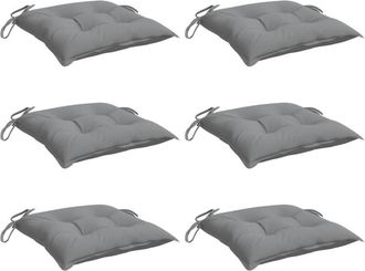 vidaXL Cojines De Silla De Jard&iacute;n 6 Uds Tela Oxford Gris 40x40x7 Cm Vidaxl