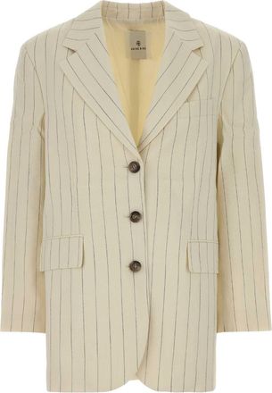 Anine Bing Embroidered Viscose Blend Sara Blazer