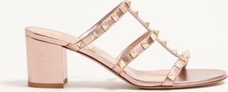 Valentino Garavani Rockstud Slide Sandal In Laminated Nappa Leather 60Mm Wo
