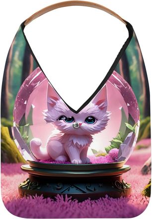 Generic Cat Crystal Ball Reusable Lightweight Grocery Bags - Foldable Into Compact Pouch, Washable & Sturdy, Multipurpose for Shopping and Travel