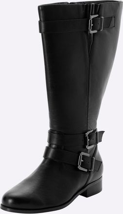 Sheego Weitschaftstiefel SHEEGO, Damen, Gr. 37, XXL-Schaft, schwarz, Lederimitat, Schuhe Weitschaftstiefel