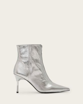 AllSaints Leather Natasha Metallic Boot, Size: UK 4/ US 7/ EU 37