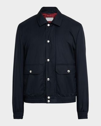 Brunello Cucinelli Men & apos;s Bonded Silk and Virgin Wool Shirt Jacket