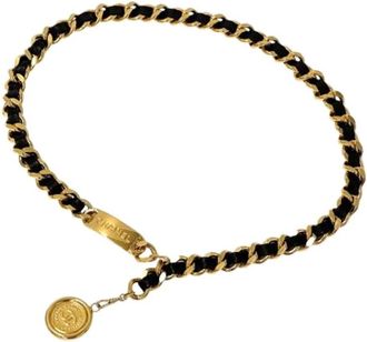 Chanel Pre-owned Cambon Chain belt - Dames - Vintage Accessoires - Zwart - ONE Size - Leer - Vintage