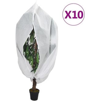 vidaXL Cubiertas Para Plantas Con Cremallera 10 Uds 70 G/m&sup2; 1,2x1,8 M Vidaxl