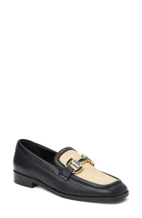 Bruno Magli Natalie Bit Loafer in Black Raffia at Nordstrom Rack, Size 10.5
