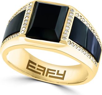Effy Mens Diamond & Onyx Signet Ring in Black at Nordstrom Rack, Size 10