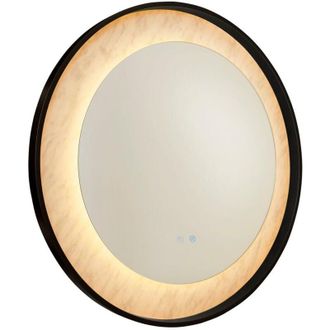 Searchlight Searchlight - Specchio Luxo led, metallo nero opaco con effetto marmo