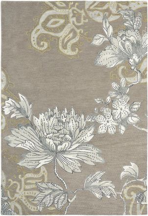 Wedgwood Designer Teppich Fabled Floral Grau/Beige- handgetuftet