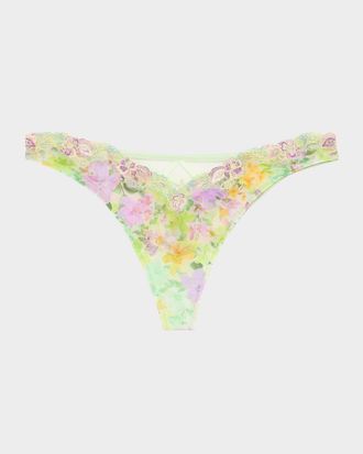 Lise Charmel LAmour Au Soleil Floral-Embroidered Tulle G-STring